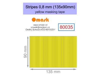 Stripes 0,8 Mm (135 X 90 Mm) Yellow Masking Tape - zdjęcie 1