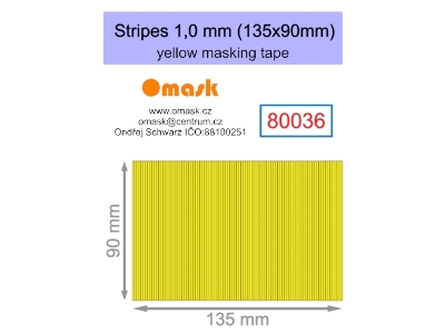 Stripes 1,0 Mm (135 X 90 Mm) Yellow Masking Tape - zdjęcie 1