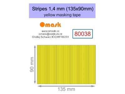 Stripes 1,4 Mm (135 X 90 Mm) Yellow Masking Tape - zdjęcie 1