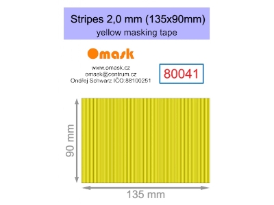 Stripes 2,0 Mm (135 X 90 Mm) Yellow Masking Tape - zdjęcie 1