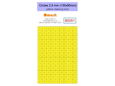 Circles 2,5 Mm (130 X 90 Mm) Yellow Masking Tape - zdjęcie 1