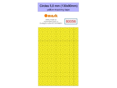 Circles 5,0 Mm (130 X 90 Mm) Yellow Masking Tape - zdjęcie 1