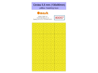 Circles 5,5 Mm (130 X 90 Mm) Yellow Masking Tape - zdjęcie 1