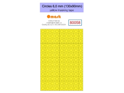 Circles 6,0 Mm (130 X 90 Mm) Yellow Masking Tape - zdjęcie 1