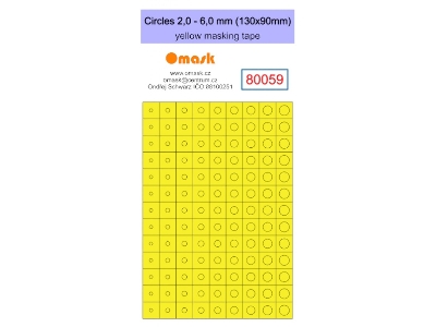 Circles 2,0 - 6,0 Mm (130 X 90 Mm) Yellow Masking Tape - zdjęcie 1