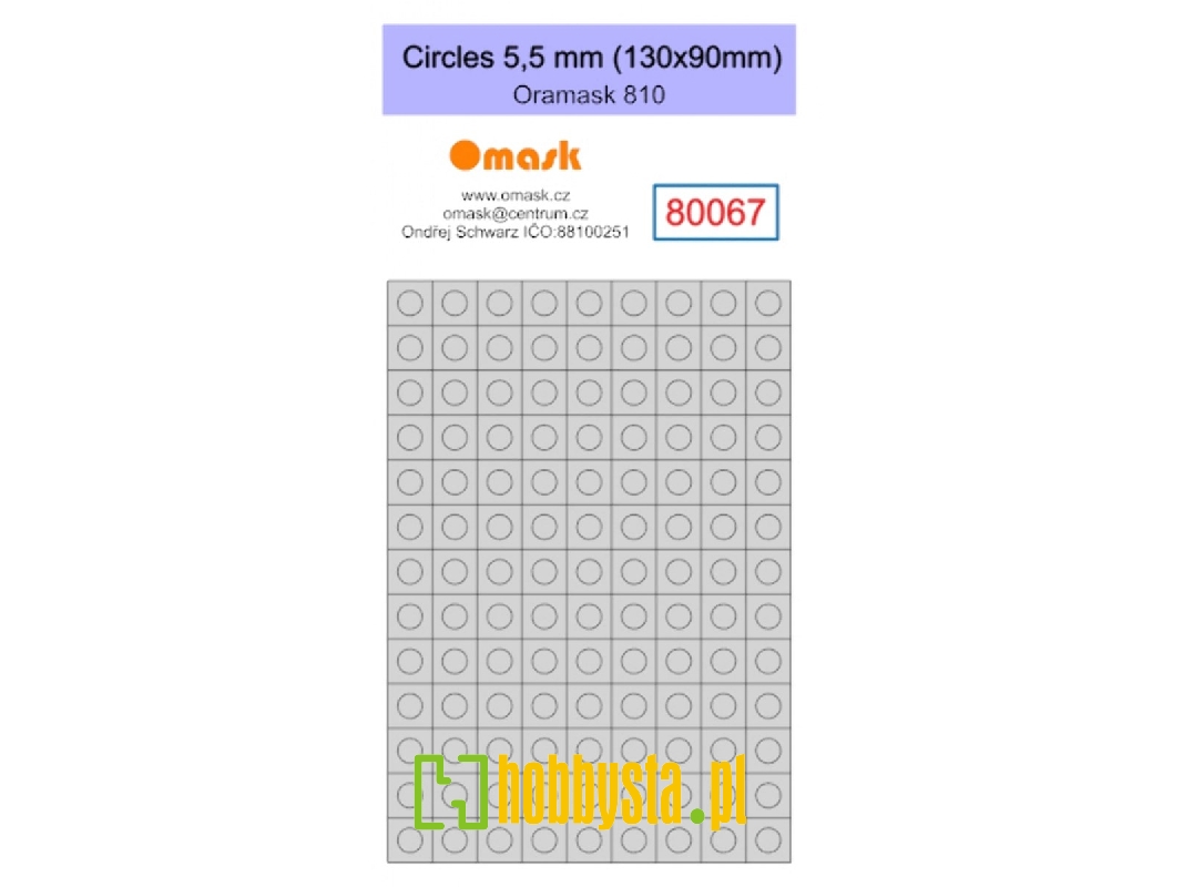 Circles 5,5 Mm (130 X 90 Mm) Oramask Foil - zdjęcie 1 Circles 5,5 Mm (130 X 90 Mm) Oramask Foil - zdjęcie 1