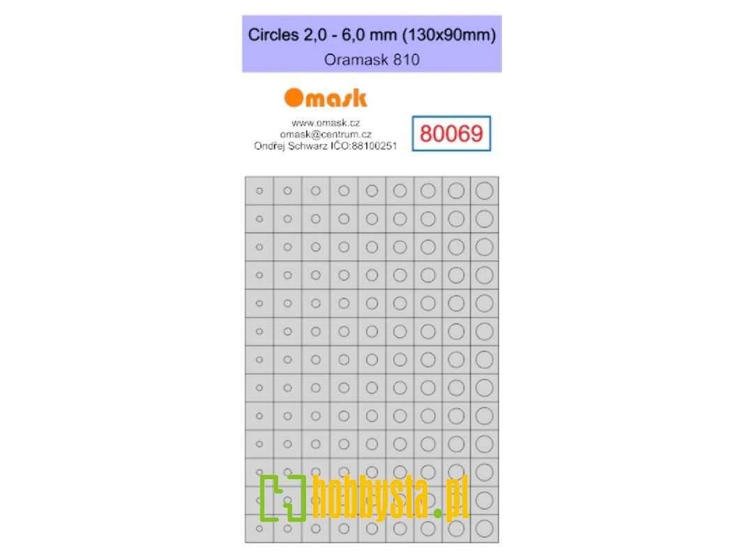 Circles 2,0 - 6,0 Mm (130 X 90 Mm) Oramask Foil - zdjęcie 1 Circles 2,0 - 6,0 Mm (130 X 90 Mm) Oramask Foil - zdjęcie 1