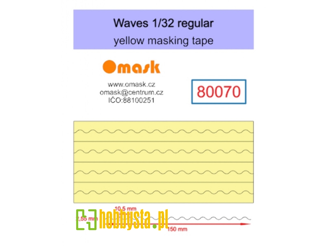 Waves Regular - Yellow Masking Tape - zdjęcie 1 Waves Regular - Yellow Masking Tape - zdjęcie 1