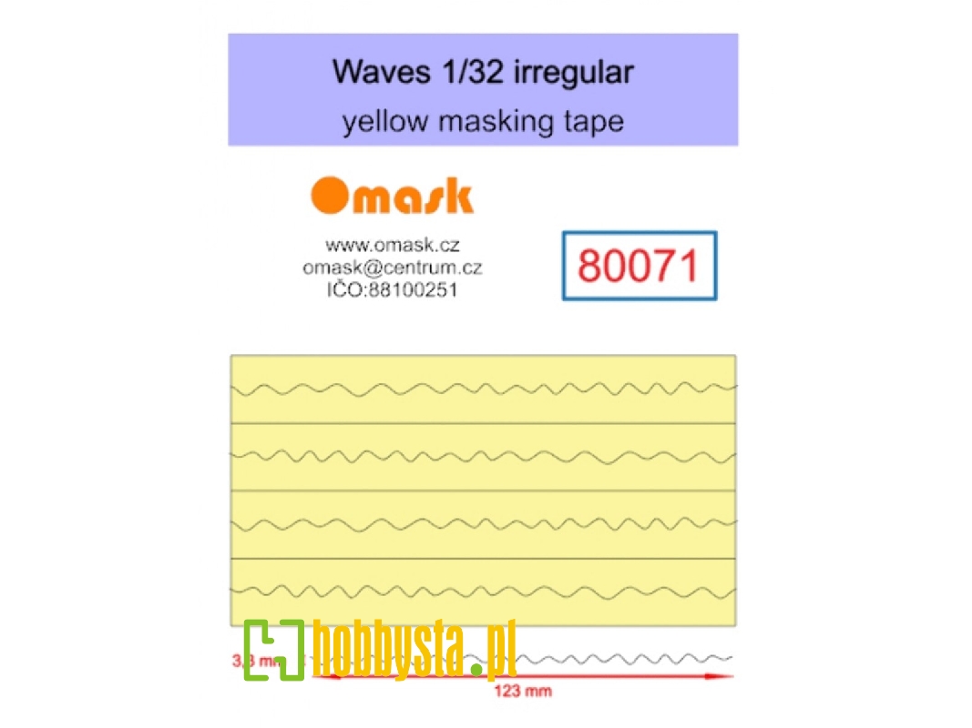 Waves Irregular - Yellow Masking Tape - zdjęcie 1 Waves Irregular - Yellow Masking Tape - zdjęcie 1
