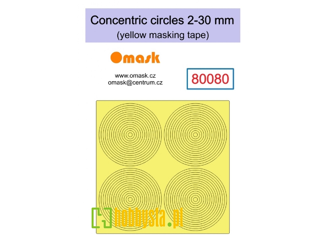 Concentric Circles 2-30mm (Yellow Masking Tape) - zdjęcie 1 Concentric Circles 2-30mm (Yellow Masking Tape) - zdjęcie 1