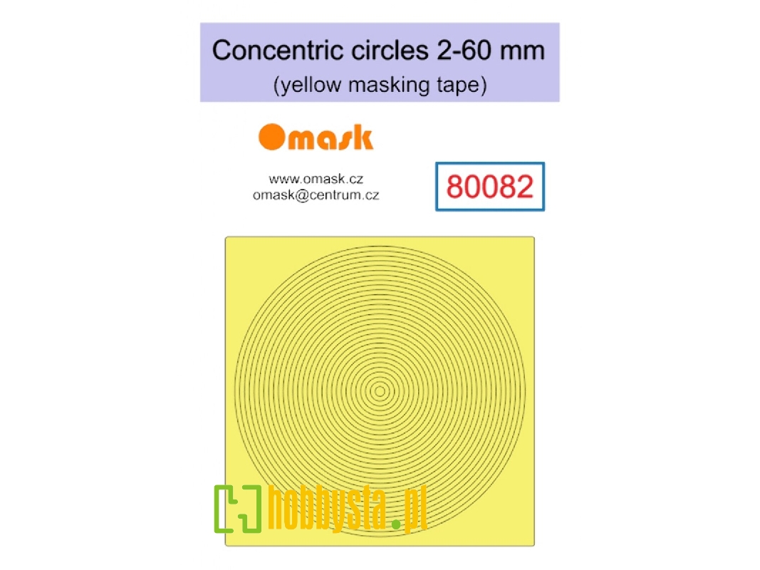 Concentric Circles 2-60mm (Yellow Masking Tape) - zdjęcie 1 Concentric Circles 2-60mm (Yellow Masking Tape) - zdjęcie 1