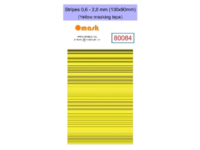 Stripes 0,6-2,0mm (130x90mm) Yellow Masking Tape - zdjęcie 1