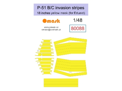 P-51 B/C Invasion Stripes 18" Yellow Mask (For Eduard) - zdjęcie 1