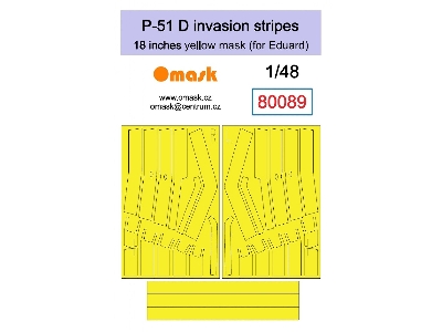 P-51 D Invasion Stripes 18" Yellow Mask (For Eduard) - zdjęcie 1