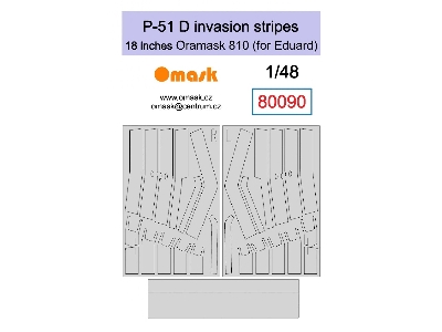 P-51 D Invasion Stripes 18" Oramask (For Eduard) - zdjęcie 1