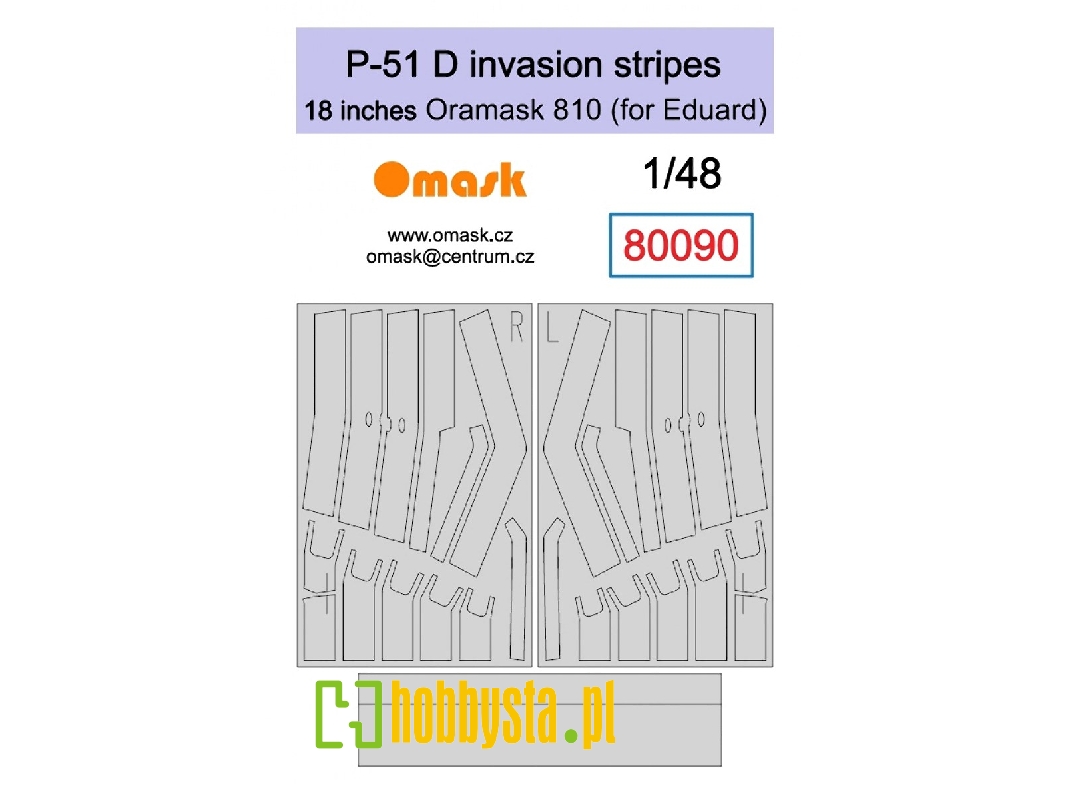 P-51 D Invasion Stripes 18" Oramask (For Eduard) - zdjęcie 1 P-51 D Invasion Stripes 18" Oramask (For Eduard) - zdjęcie 1