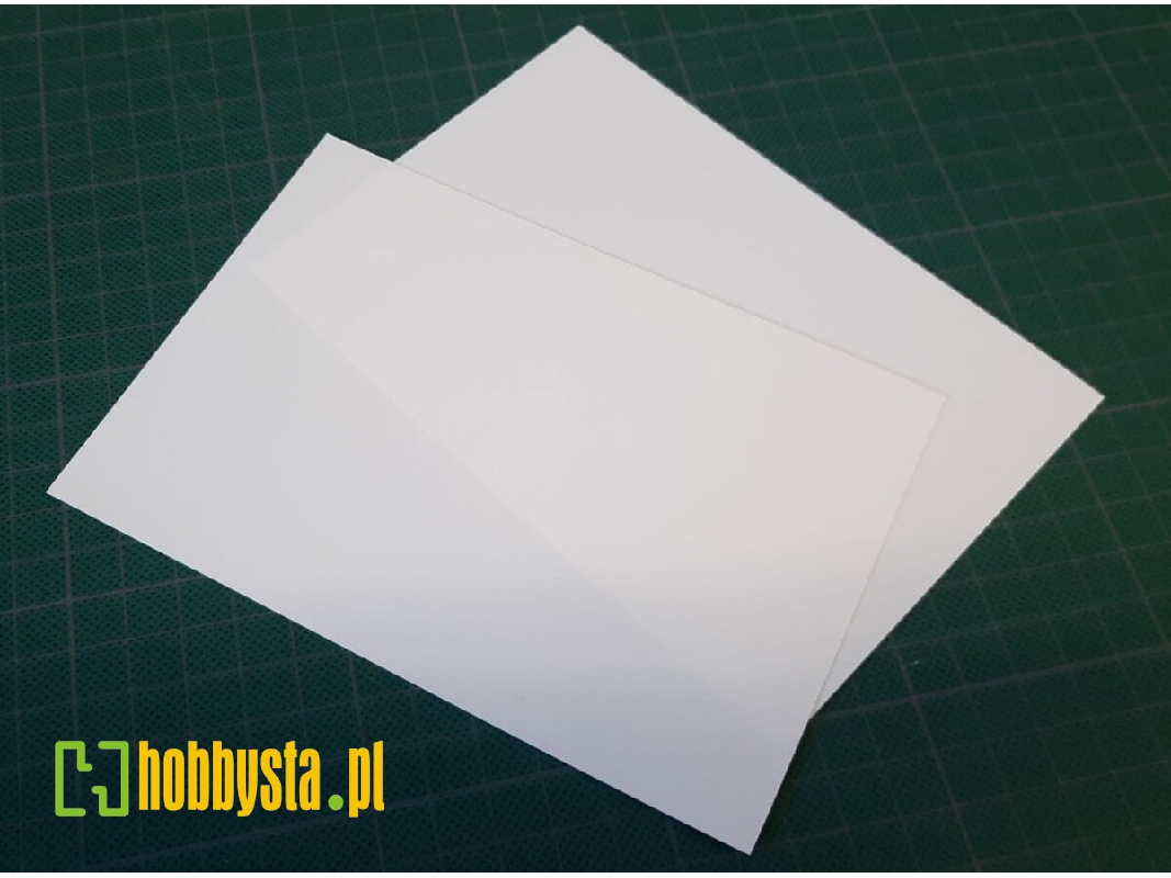 White Polystyrene Board 0,5mm (105x148mm) 2pcs - zdjęcie 1 White Polystyrene Board 0,5mm (105x148mm) 2pcs - zdjęcie 1