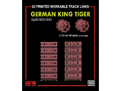 German King Tiger Series Gg26/800/300 Type Workable Tracks With Drive Wheels (3d Printed) - zdjęcie 1