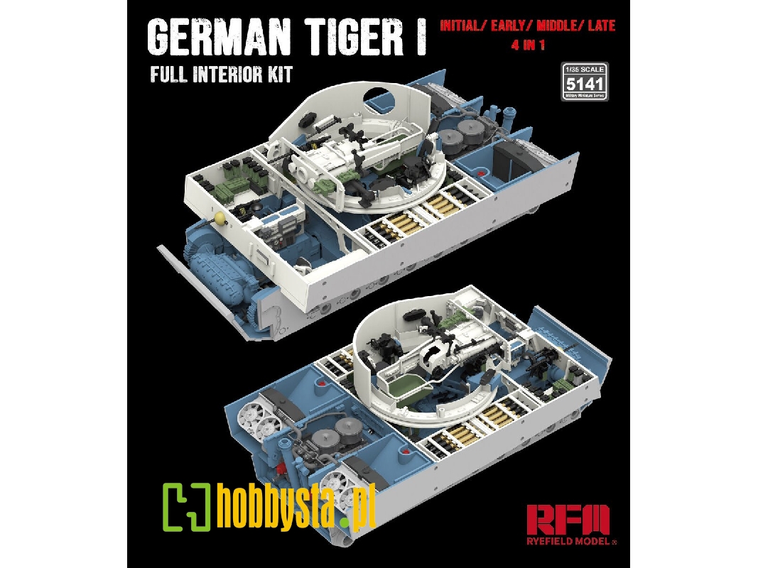 Tiger I Full Interior Kit: Initial/ Early/ Middle/ Late Production 4 In 1 - zdjęcie 1 Tiger I Full Interior Kit: Initial/ Early/ Middle/ Late Production 4 In 1 - zdjęcie 1
