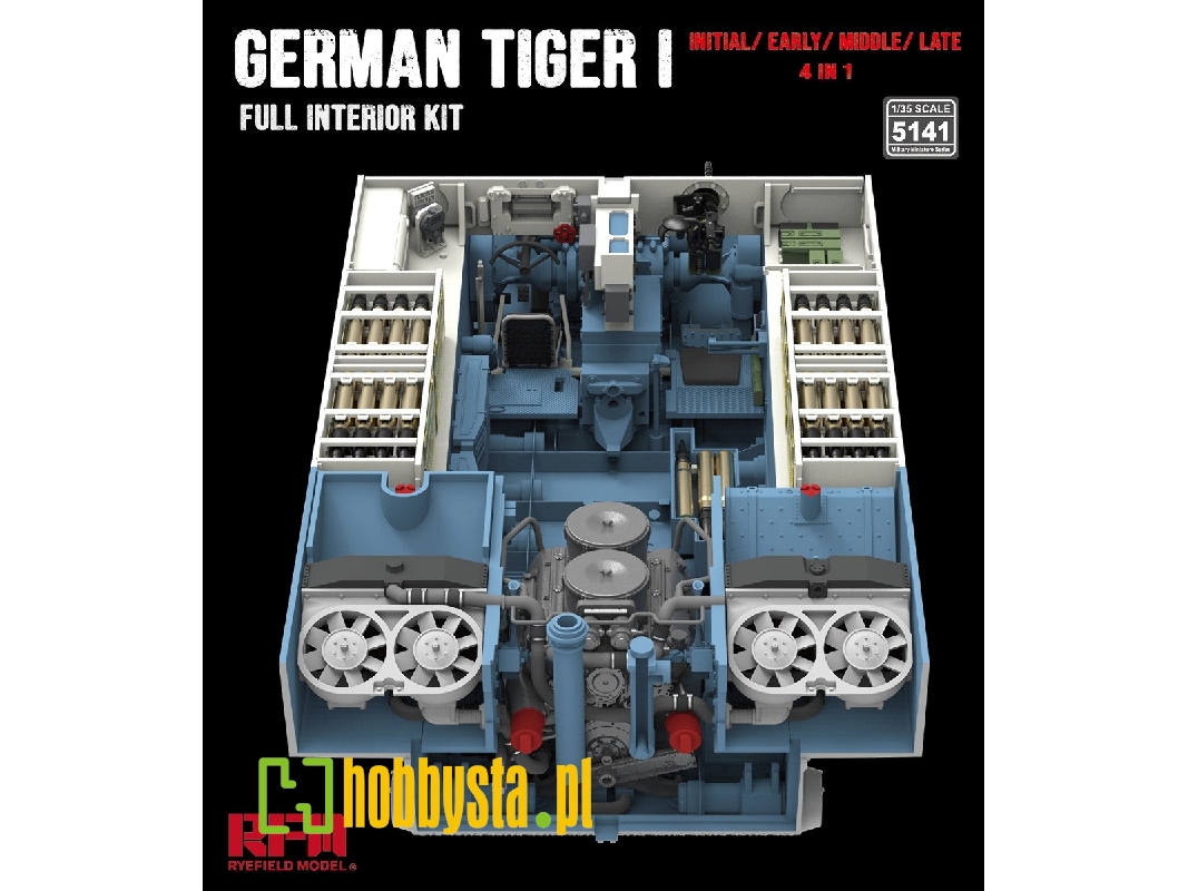 Middle Inita Rye Field Model 5141 - Tiger I Full Interior Kit: Initial/ Early ...