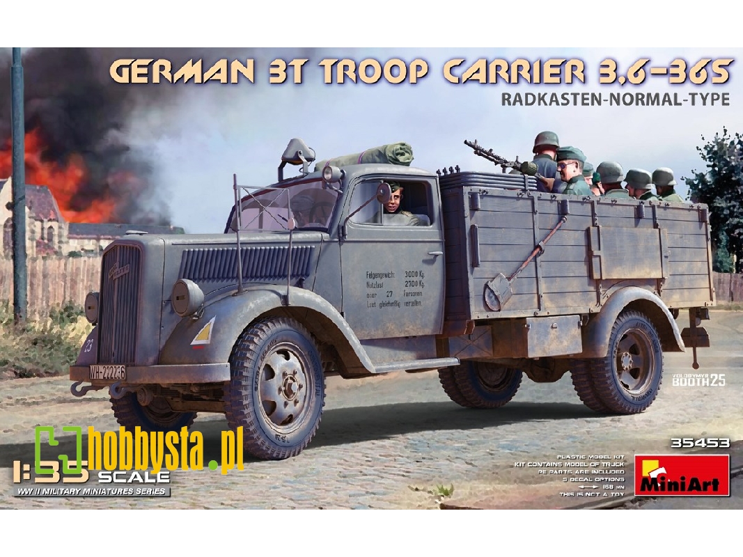 German 3t Troop Carrier 3,6-36s Radkasten-normal-type - zdjęcie 1 German 3t Troop Carrier 3,6-36s Radkasten-normal-type - zdjęcie 1