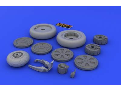  MiG-21 wheels 1/48 - Eduard - żywica i blaszki - zdjęcie 1