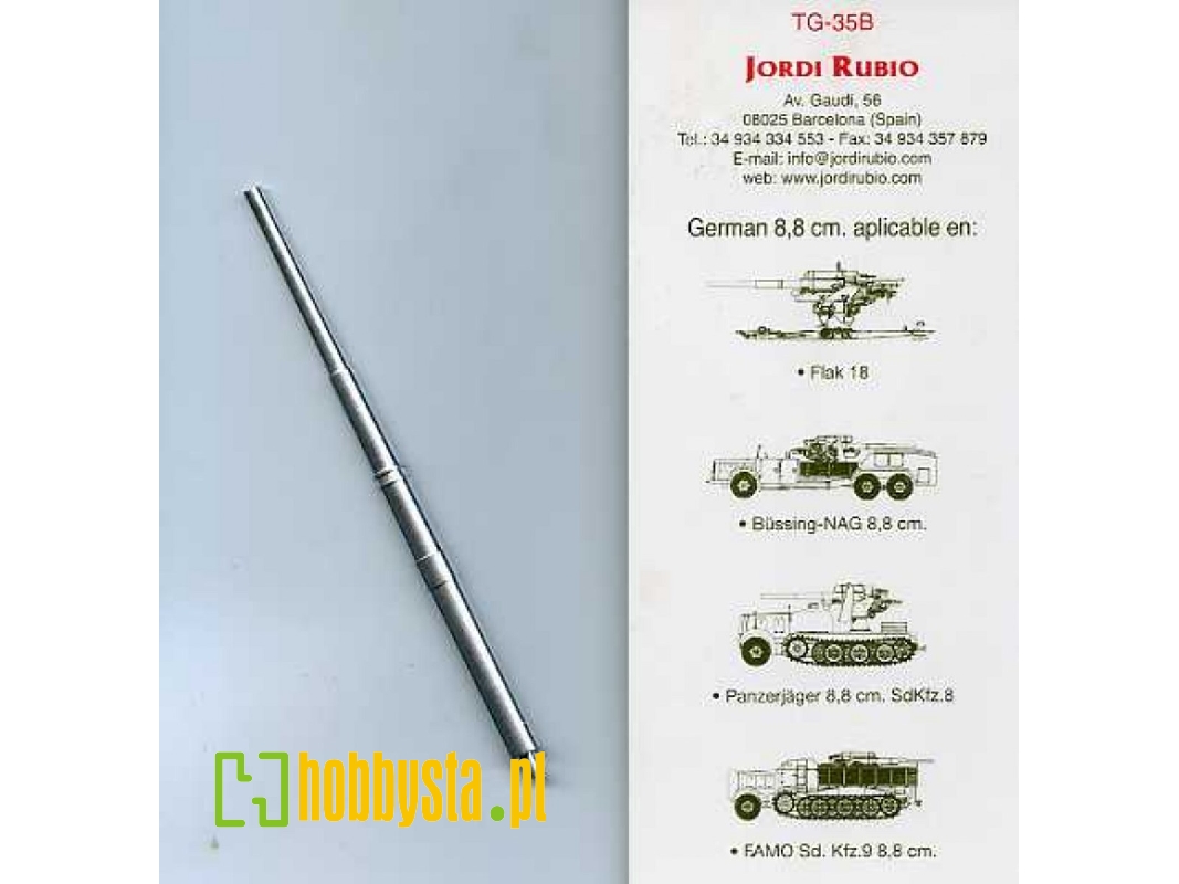 Lufa Do Flak 18 Sd.Kfz. 8-8,8cm - zdjęcie 1 Lufa Do Flak 18 Sd.Kfz. 8-8,8cm - zdjęcie 1