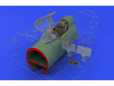  MiG-21MF interior early 1/48 - Eduard - żywica i blaszki - zdjęcie 2