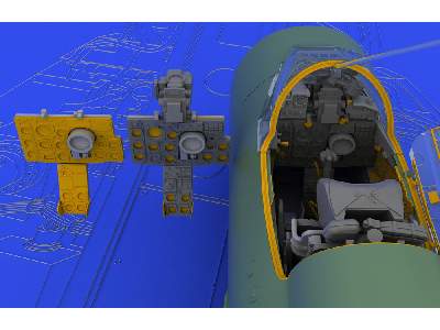  MiG-21MF interior early 1/48 - Eduard - żywica i blaszki - zdjęcie 4