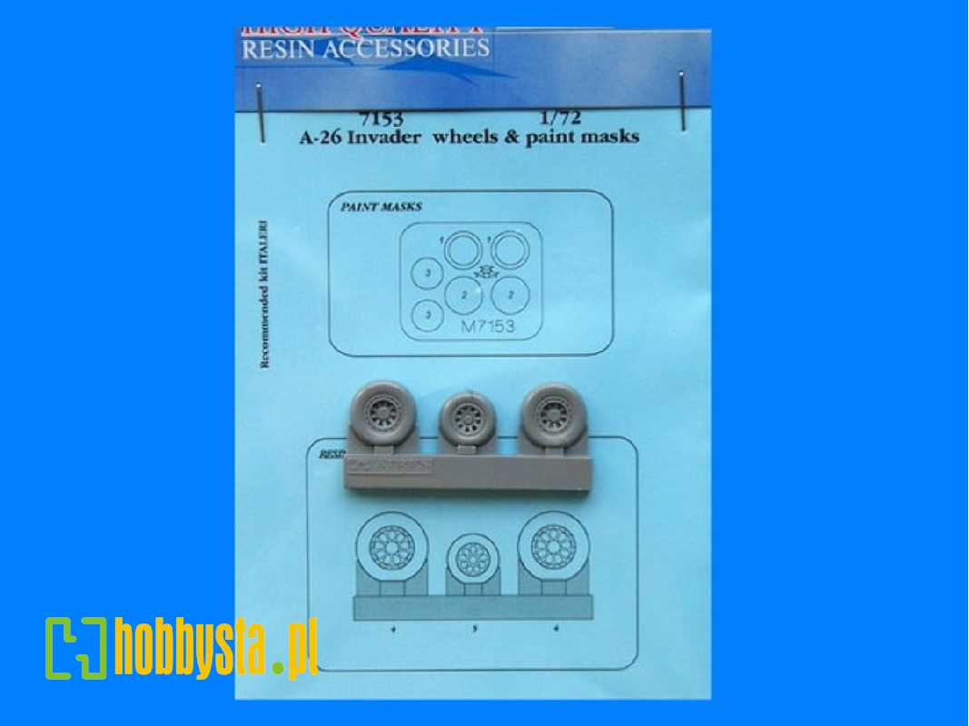 A-26 Invader wheels + paint mask - Italeri - zdjęcie 1