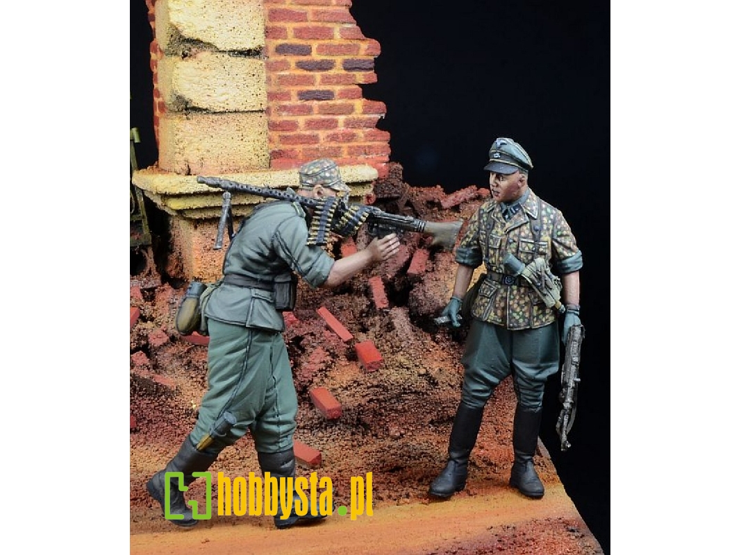 Waffen Ss Nco & Mg 34 Gunner, 1944-45 - zdjęcie 1 Waffen Ss Nco & Mg 34 Gunner, 1944-45 - zdjęcie 1
