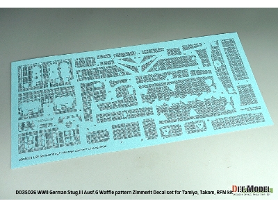 Wwii German Stug.Iii Ausf.G Waffle Pattern Zimmerit Decal Set (For Tamiya/Takom/Rfm) - zdjęcie 3
