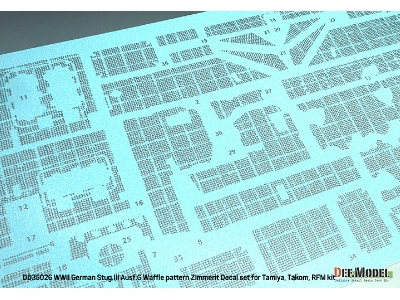 Wwii German Stug.Iii Ausf.G Waffle Pattern Zimmerit Decal Set (For Tamiya/Takom/Rfm) - zdjęcie 4
