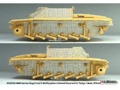 Wwii German Stug.Iii Ausf.G Waffle Pattern Zimmerit Decal Set (For Tamiya/Takom/Rfm) - zdjęcie 9