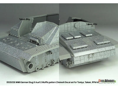 Wwii German Stug.Iii Ausf.G Waffle Pattern Zimmerit Decal Set (For Tamiya/Takom/Rfm) - zdjęcie 12