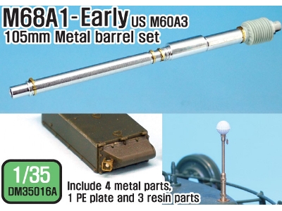 M68a1 105mm Metal Barrel Early Type(For 1/35 M60a3) - zdjęcie 1