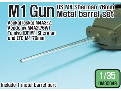 Us M4 Sherman 76mm M1 Metal Barrel Set (For 1/35 Sherman 76(W) Kit) - zdjęcie 1