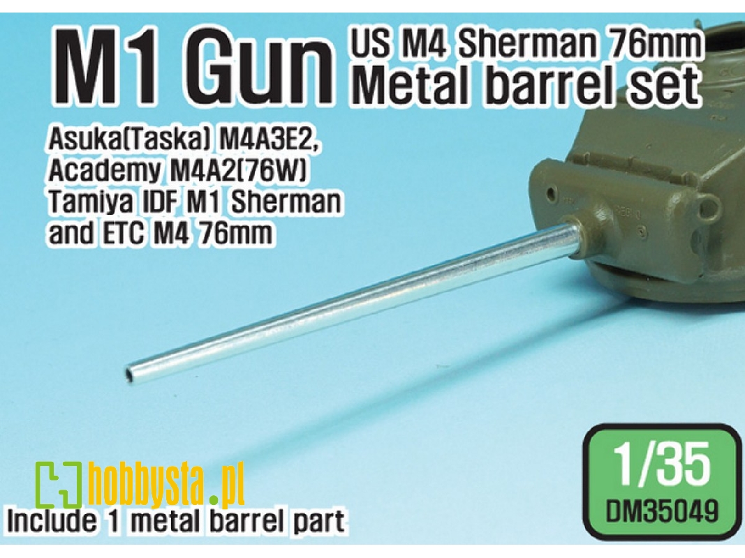 Us M4 Sherman 76mm M1 Metal Barrel Set (For 1/35 Sherman 76(W) Kit) - zdjęcie 1 Us M4 Sherman 76mm M1 Metal Barrel Set (For 1/35 Sherman 76(W) Kit) - zdjęcie 1