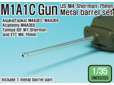 Us M4 Sherman 76mm M1a1c Metal Barrel Set (For 1/35 Sherman 76(W) Kit) - zdjęcie 1
