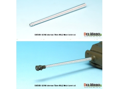 Us M4 Sherman 76mm M1a2 Metal Barrel Set (For 1/35 M4a3e8 Idf M1 Kit) - zdjęcie 2