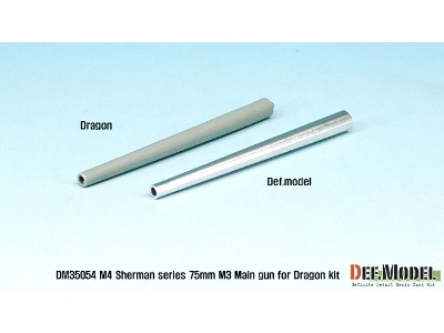 Us M4 Sherman 75mm M3 Metal Barrel Set (For Dragon 1/35) - zdjęcie 2