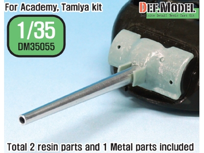 Us M4 Sherman 75mm Metal Barrel /W Late Mantlet Set( For Academy/Tamiya Kit) - zdjęcie 1