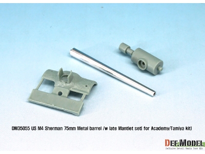 Us M4 Sherman 75mm Metal Barrel /W Late Mantlet Set( For Academy/Tamiya Kit) - zdjęcie 2