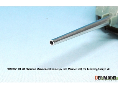 Us M4 Sherman 75mm Metal Barrel /W Late Mantlet Set( For Academy/Tamiya Kit) - zdjęcie 4