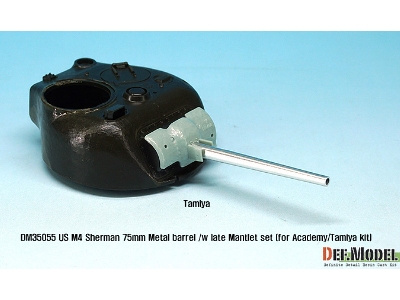Us M4 Sherman 75mm Metal Barrel /W Late Mantlet Set( For Academy/Tamiya Kit) - zdjęcie 5