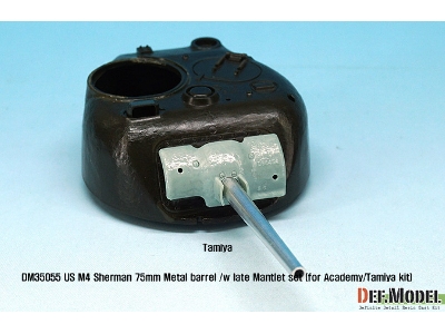 Us M4 Sherman 75mm Metal Barrel /W Late Mantlet Set( For Academy/Tamiya Kit) - zdjęcie 6
