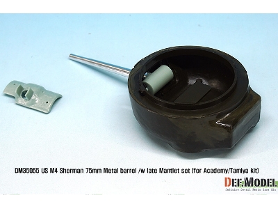 Us M4 Sherman 75mm Metal Barrel /W Late Mantlet Set( For Academy/Tamiya Kit) - zdjęcie 9