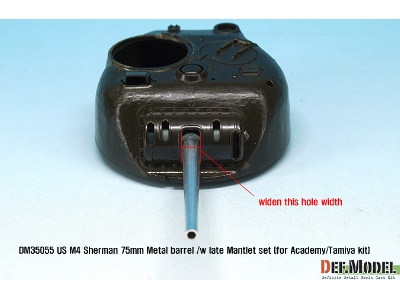 Us M4 Sherman 75mm Metal Barrel /W Late Mantlet Set( For Academy/Tamiya Kit) - zdjęcie 10