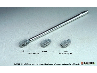 Idf M51 Super Sherman 105mm Metal Barrel With Muzzle Brake (For Tamiya 35323) - zdjęcie 3