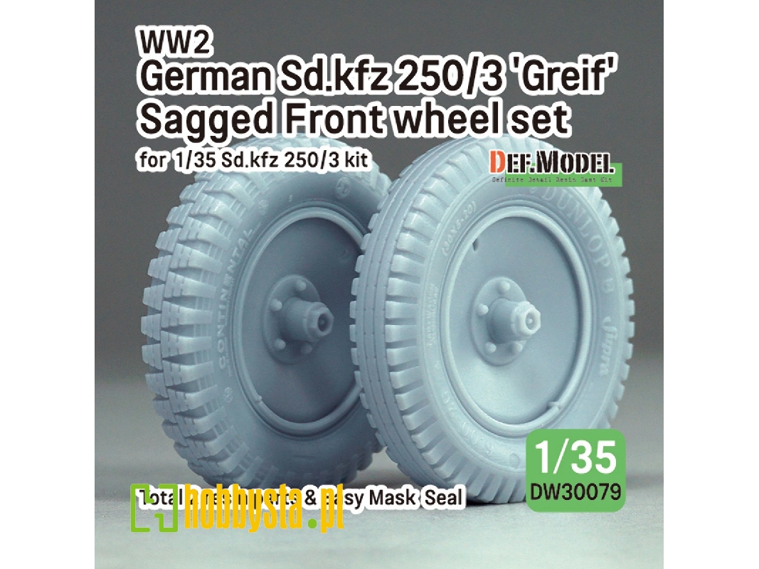 Ww2 German Sd.Kfz 250/3 'greif' Sagged Front Wheel Set (For Sd.Kfz 250/3 Kit) - zdjęcie 1 Ww2 German Sd.Kfz 250/3 'greif' Sagged Front Wheel Set (For Sd.Kfz 250/3 Kit) - zdjęcie 1